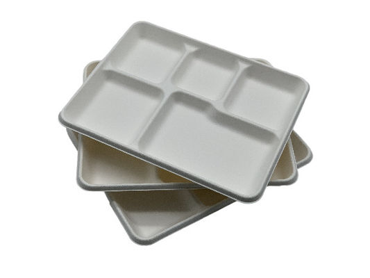 Dinnerware 25g 5 Compartment Biodegradable Food Trays